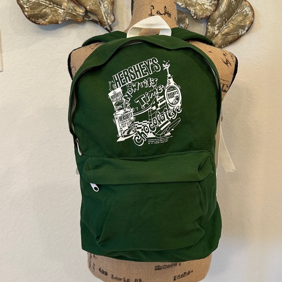 Hershey Handbags - Vintage 1991 Hershey’s Chocolate Backpack Green Graphic 90s Retro